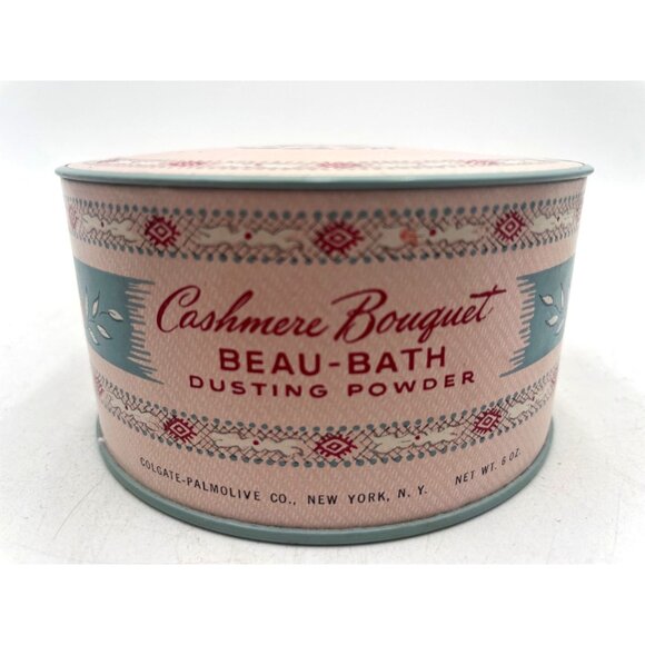 Vintage Cashmere Bouquet Beau-Bath Dusting Powder Tin Colgate-Palmolive 6 Oz Flo - Picture 6 of 6